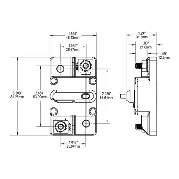 Blue Sea 285 Surface Mount Circuit Breaker 150A - PROTEUS MARINE STORE