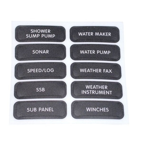 Blue Sea DC Panel Label Kit (120) Black - PROTEUS MARINE STORE