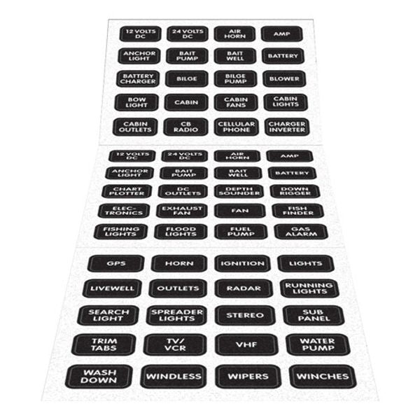 Blue Sea Small Format Label Kit (60) Black - PROTEUS MARINE STORE