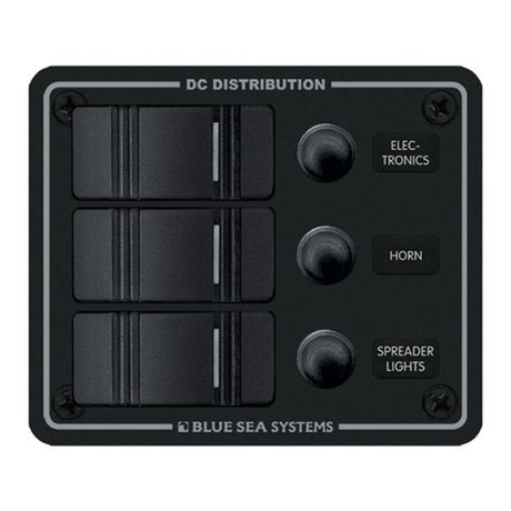 Blue Sea 3-Position IP66 Waterproof Vertical C/B Panel Black - PROTEUS MARINE STORE