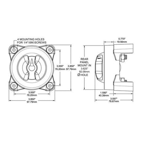 Blue Sea Battery Switch 9003E On/Off 350A - PROTEUS MARINE STORE