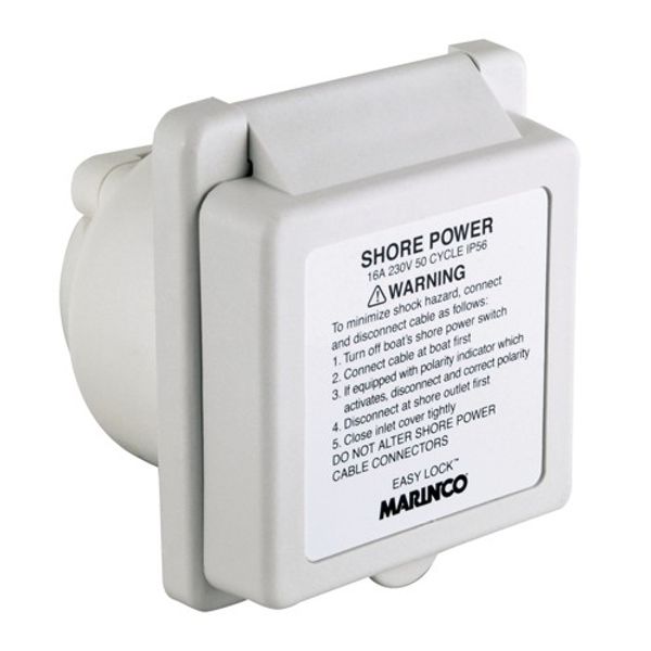 Marinco 16A 230V Inlet Standard Ez Lock with Enclosure - PROTEUS MARINE STORE