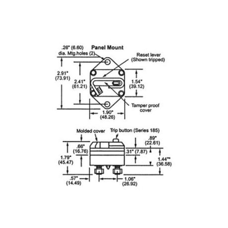 BEP Panel Mount Thermal Circuit Breaker 40A - PROTEUS MARINE STORE