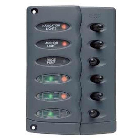 BEP Contour Switch Panel 6-Way with 3 Fuses - PROTEUS MARINE STORE
