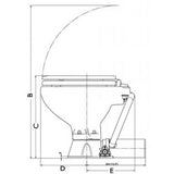 Ocean Electric Standard Compact Toilet Wooden Seat 24V - PROTEUS MARINE STORE