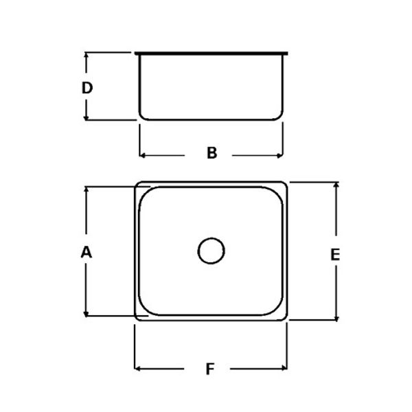 Osculati SS Square Sink 330 x 330 x 150mm Deep - PROTEUS MARINE STORE