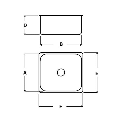 Osculati SS Square Sink 330 x 330 x 150mm Deep - PROTEUS MARINE STORE