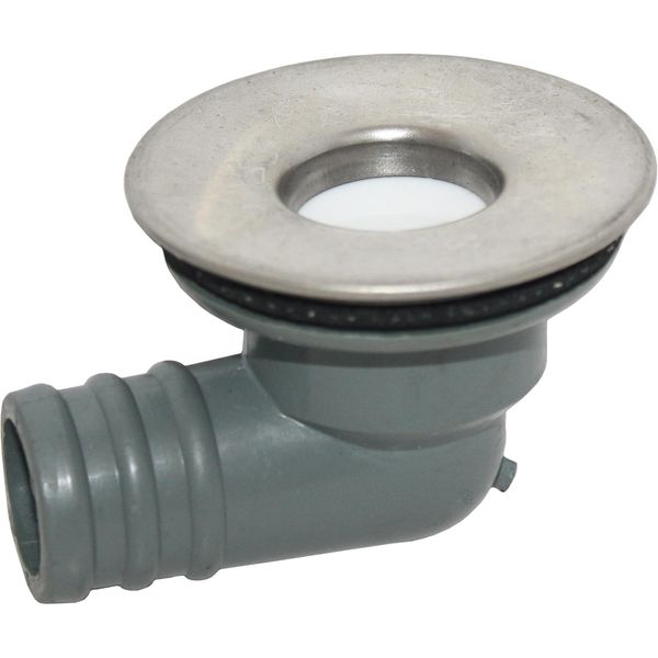 DLS SS Top Sink Waste Right Angle 3/4" Hose - PROTEUS MARINE STORE