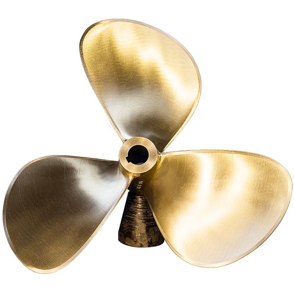 Michigan Canal Propeller 16" x 12" 3-Blade 1-1/2" Diameter 1:12 Right Hand - PROTEUS MARINE STORE