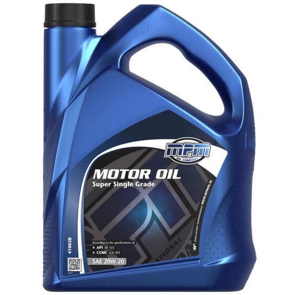 MPM Motor Oil SAE 20W-20 Super Single Grade Oil 5 Litre - PROTEUS MARINE STORE