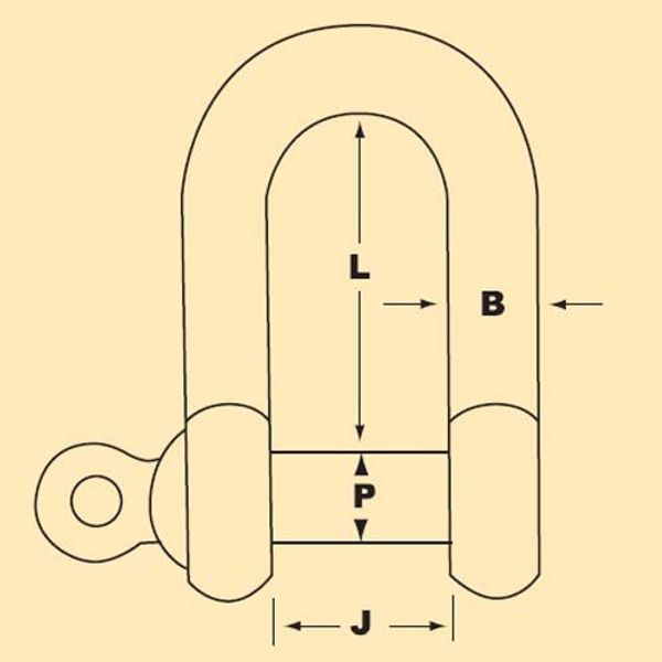 AG Stainless Steel Bow Shackle 10mm - PROTEUS MARINE STORE