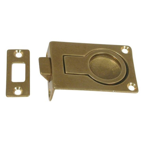 AG Spring Latch Flush Ring & Keep Brass - PROTEUS MARINE STORE