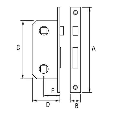 AG Internal Door Mortise Door Latch Brass - PROTEUS MARINE STORE