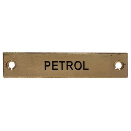 AG Petrol Label Brass 57 x 12mm - PROTEUS MARINE STORE
