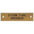 AG Stern Tube Greaser Label Brass 75 x 19mm - PROTEUS MARINE STORE