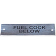 AG SP Fuel Cock Below Label Chrome 75 x 19mm - PROTEUS MARINE STORE