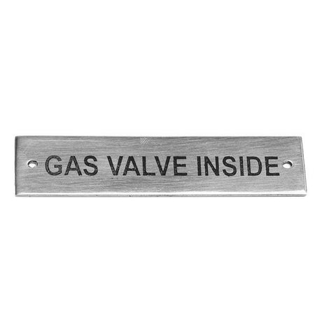 AG SP Gas Valve Inside Label Chrome 75 x 19mm - PROTEUS MARINE STORE