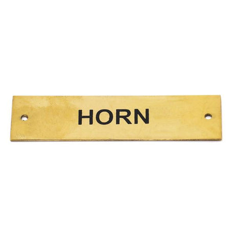 AG SP Horn Label Brass 57 x 12mm - PROTEUS MARINE STORE