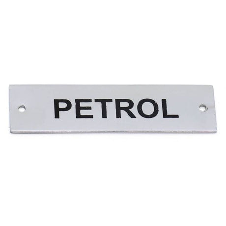 AG Screen Printed Petrol Label Chrome 57 x 12mm - PROTEUS MARINE STORE