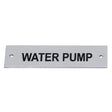 AG Screen Printed Water Pump Label Chrome 75 x 19mm - PROTEUS MARINE STORE