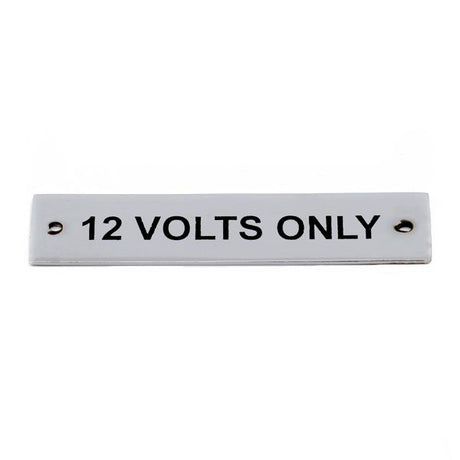 AG SP 12 Volt Only Label Chrome 57 x 12mm - PROTEUS MARINE STORE