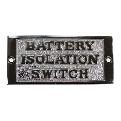 AG Battery Isolation Switch Name Plate Chrome - PROTEUS MARINE STORE