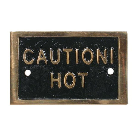 AG Caution Hot Name Plate Brass (75 x 45mm) - PROTEUS MARINE STORE