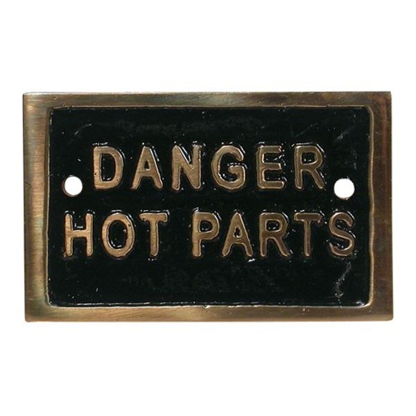 AG Danger Hot Parts Name Plate Brass (70 x 45mm) - PROTEUS MARINE STORE
