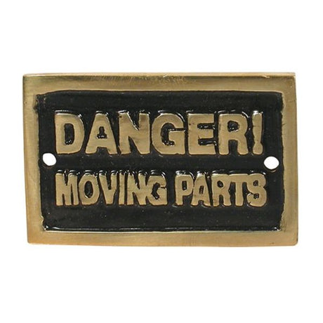 AG Danger! Moving Parts Name Plate Brass (70 x 45mm) - PROTEUS MARINE STORE