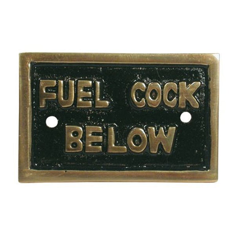AG Fuel Cock Below Name Plate Brass - PROTEUS MARINE STORE