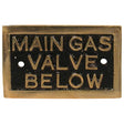 AG Main Gas Valve Below Name Plate Brass (70 x 45mm) - PROTEUS MARINE STORE