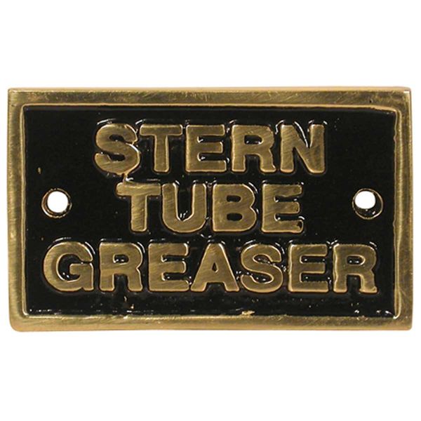 AG Stern Tube Greaser Name Plate Brass - PROTEUS MARINE STORE