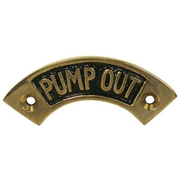 AG Pump Out Fitting Name Plate Brass - PROTEUS MARINE STORE