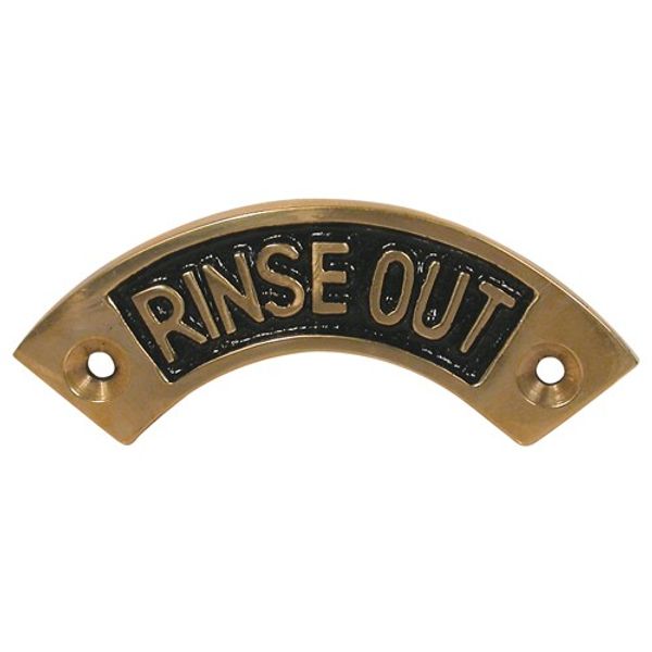 AG Rinse Out Fitting Name Plate Brass - PROTEUS MARINE STORE