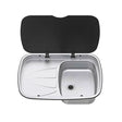 Thetford Argent Sink & Left Hand Drainer with Black Glass Lid - PROTEUS MARINE STORE