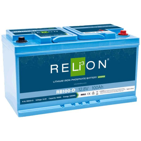 RELiON RB100-D Lifepo4 Lithium Ion Battery (12V / 100Ah / Din 4SC) - PROTEUS MARINE STORE