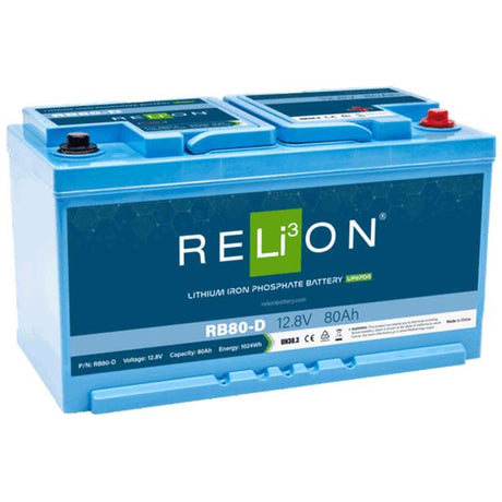 RELiON RB80-D Lifepo4 Lithium Ion Battery (12V / 80Ah / Din 4SC) - PROTEUS MARINE STORE