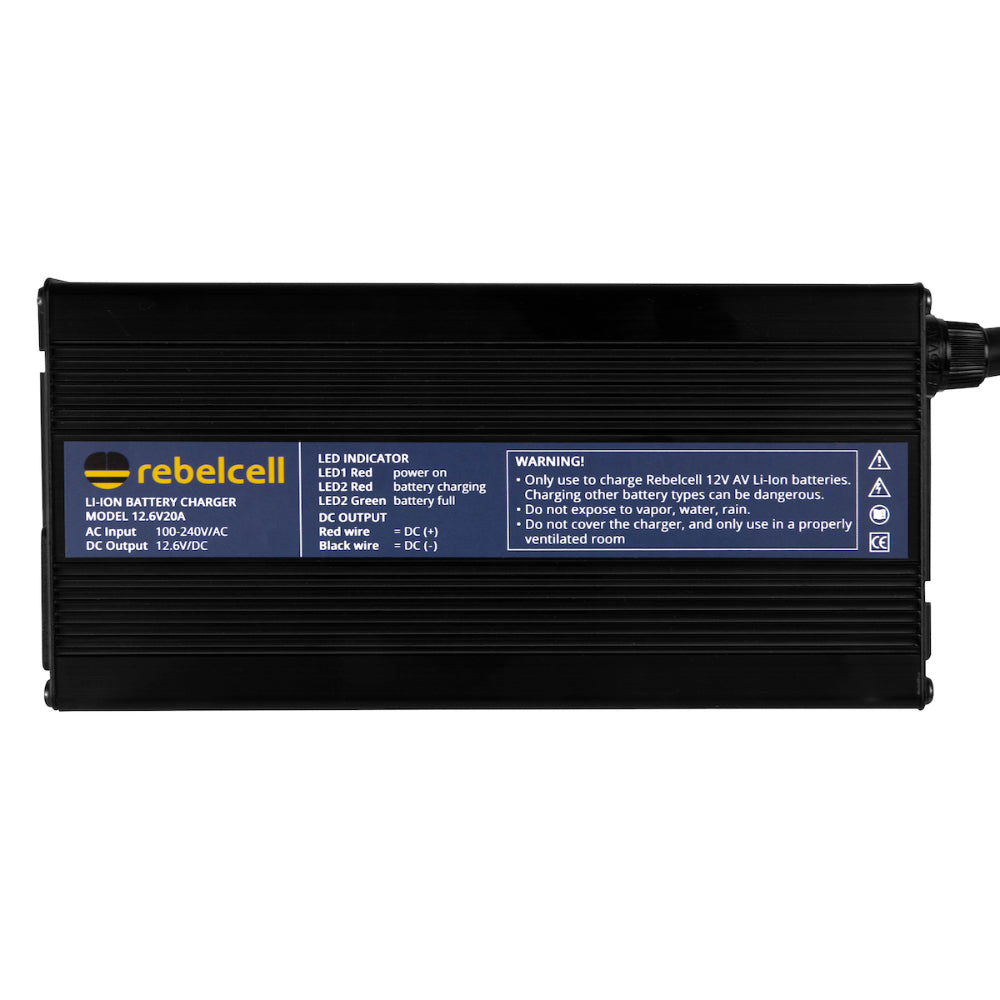 Rebelcell 12.6V20A Lithium Battery Charger - 12V 20A - PROTEUS MARINE STORE
