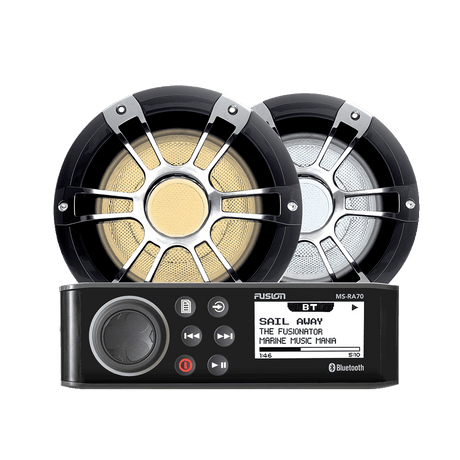 Fusion MS-RA70 Marine Stereo & 6.5" Signature CRGBW LED Speakers 230W - PROTEUS MARINE STORE