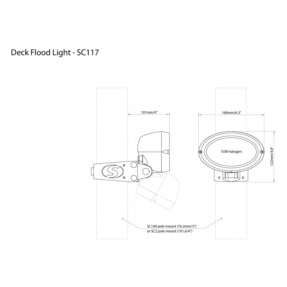 Scanstrut Deck Flood Light - 2,500 Lumen - PROTEUS MARINE STORE