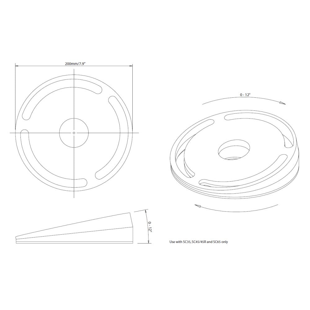 Scanstrut Adjustable Satcom Base Wedge - PROTEUS MARINE STORE